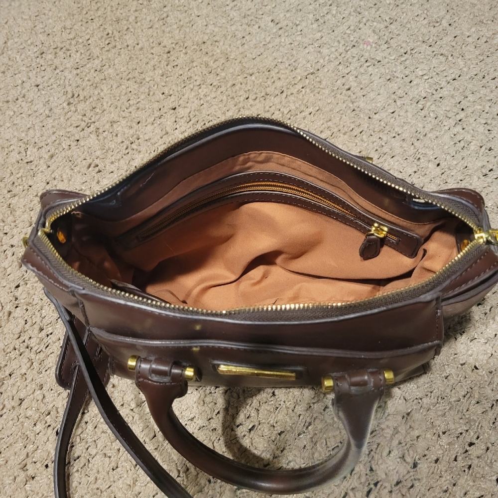 ADRIENNE VITTADINI SHOULDER PURSE BROWN LEATHER - Picture 3 of 14